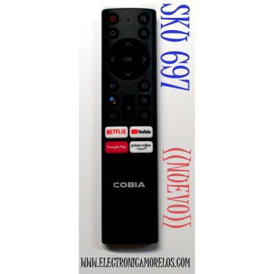 CONTROL REMOTO ORIGINAL NUEVO PARA TV COBIA / GOOGLE TV / CON COMANDO DE VOZ / NUMERO DE PARTE 06-A86N21-LL004 / 20240112YB B1 / ABS/BS2-1 / YB06A86N21LL004 / 4112B0295